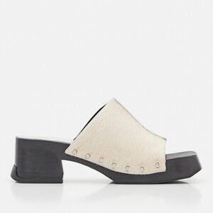 Miista Authentic  Leather Clogs with Studded Strap